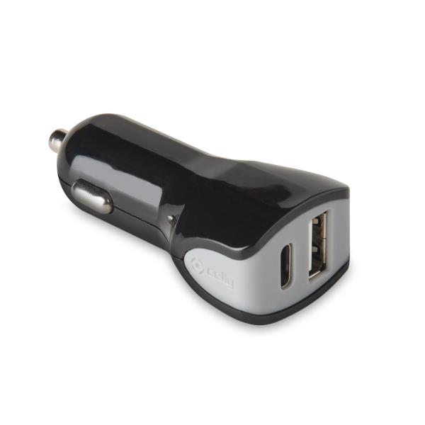 Celly CAR CHARGER 2USB-C 17W BLACK